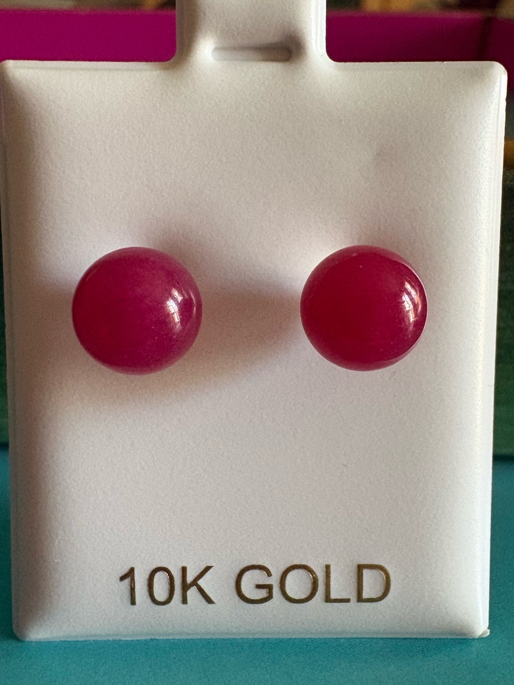 10K Solid Gold Stud Earring with Genuine Stone